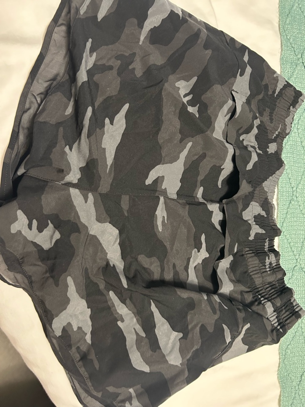 Athleta Black and Gray Camo Athletic Shorts